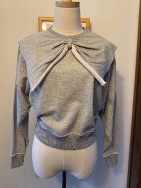 THE GREAT. Light Gray Crewneck Sweatshirt